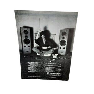 1989 Pioneer Live In Concert Man Sitting Between Speakers Print Ad 80s